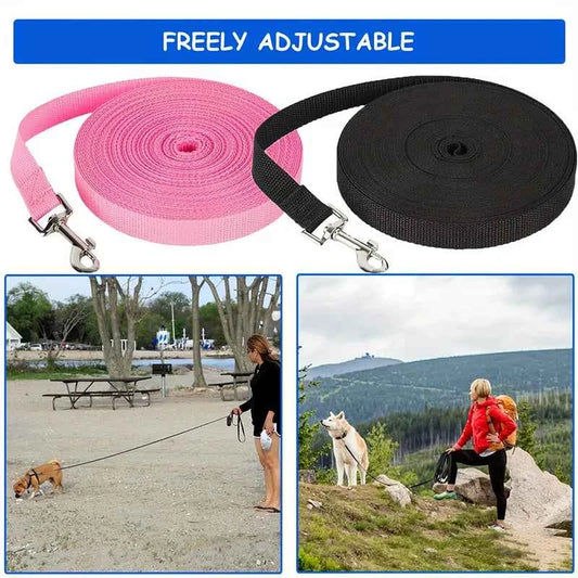 Nylon Extra Long Pet Leash Durable Dog Lead For Dog Recall Training Extended Length Anti Tangle Heavy Duty Pet Leash Outdoor