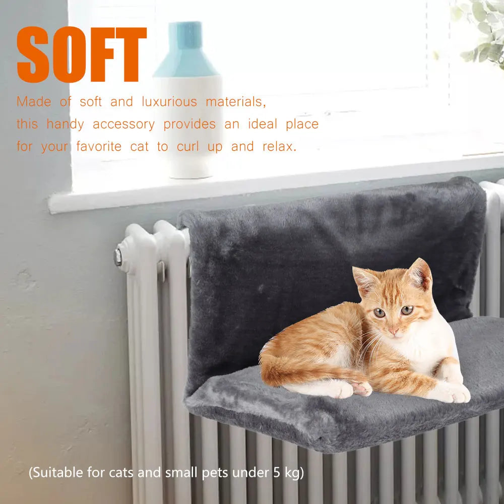 Cat Radiator Bed Hanging Cat Cradle Hammock Small Pet Animal Hanging  Bed with Metal Frame Luxury Warm Fleece Basket for Cats - Play Paws Toys