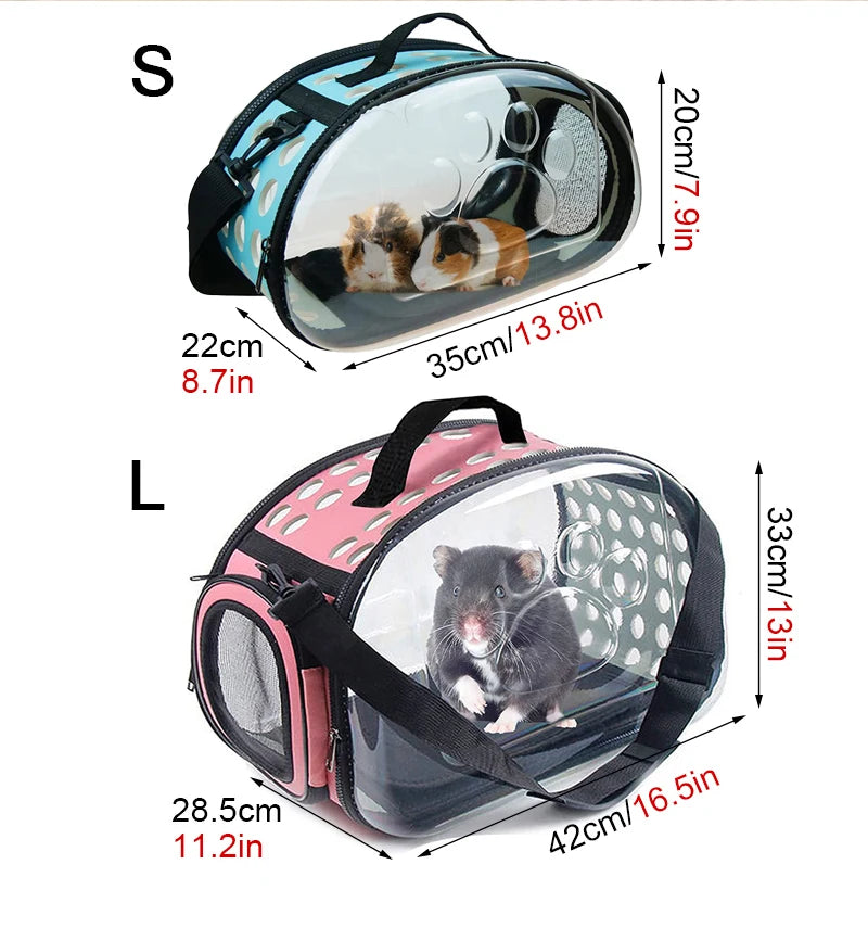 Transparent Foldable Outdoor Pet Travel Carrier Bag Handbag Puppy & Kitten Capsule Transparent Portable Shoulder Strap Bag - Play Paws Toys