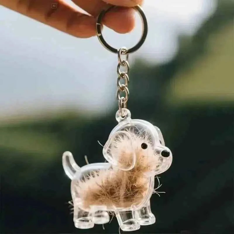 Dog Cat Hair Storage Pendant Keychain Box Couple Car Key Chains Jewelry Souvenir Pet Lover Keepsake Memorial Keychain Gift Decor