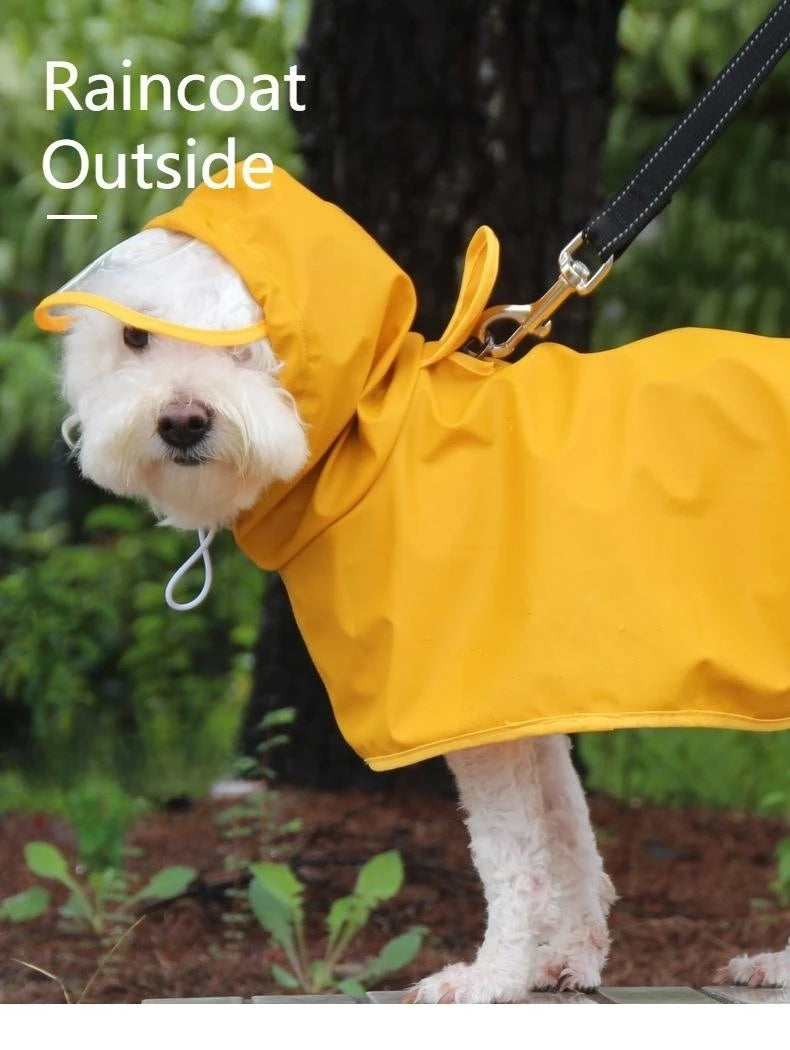 Teddy Cgi Golden Dog Clothes Egg Olk Man PU Waterproof Jacket Dog Raincoat Pet Supplies Waterproof Outdoor