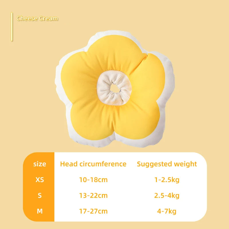 HOOPRT Cat Flower Elizabeth Cotton Neck Pet Collar Adjustable Anti-Bite Surgery Cute Solar Flower Neck Cone Beauty Head Cover