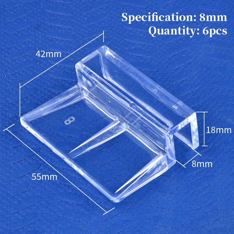 5/6/8/10/12mm Aquarium Acrylic Clips Glass Cover Support Holders Transparent Fish Tank Cover Plate Bracket Aquarium Accessories