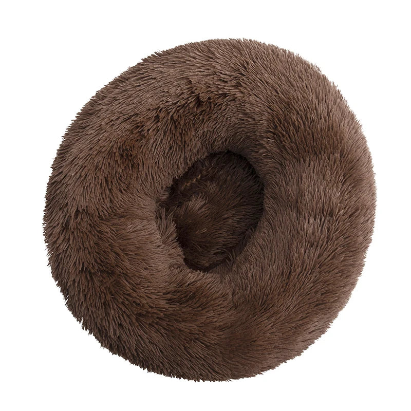 40-100cm Home Round Pet Bed for Large Dog Bed Super Soft Cat Bed Long Plush Dog House for Medium Dog House Winter Warm Sleeping