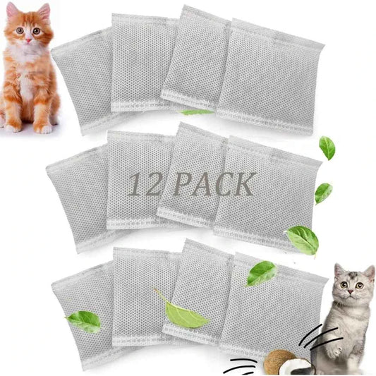 12PCS Universal Cat Litter Box Odor Eliminator, Natural Activated Charcoal Filters Replacement for Hooded Automatic Toilet