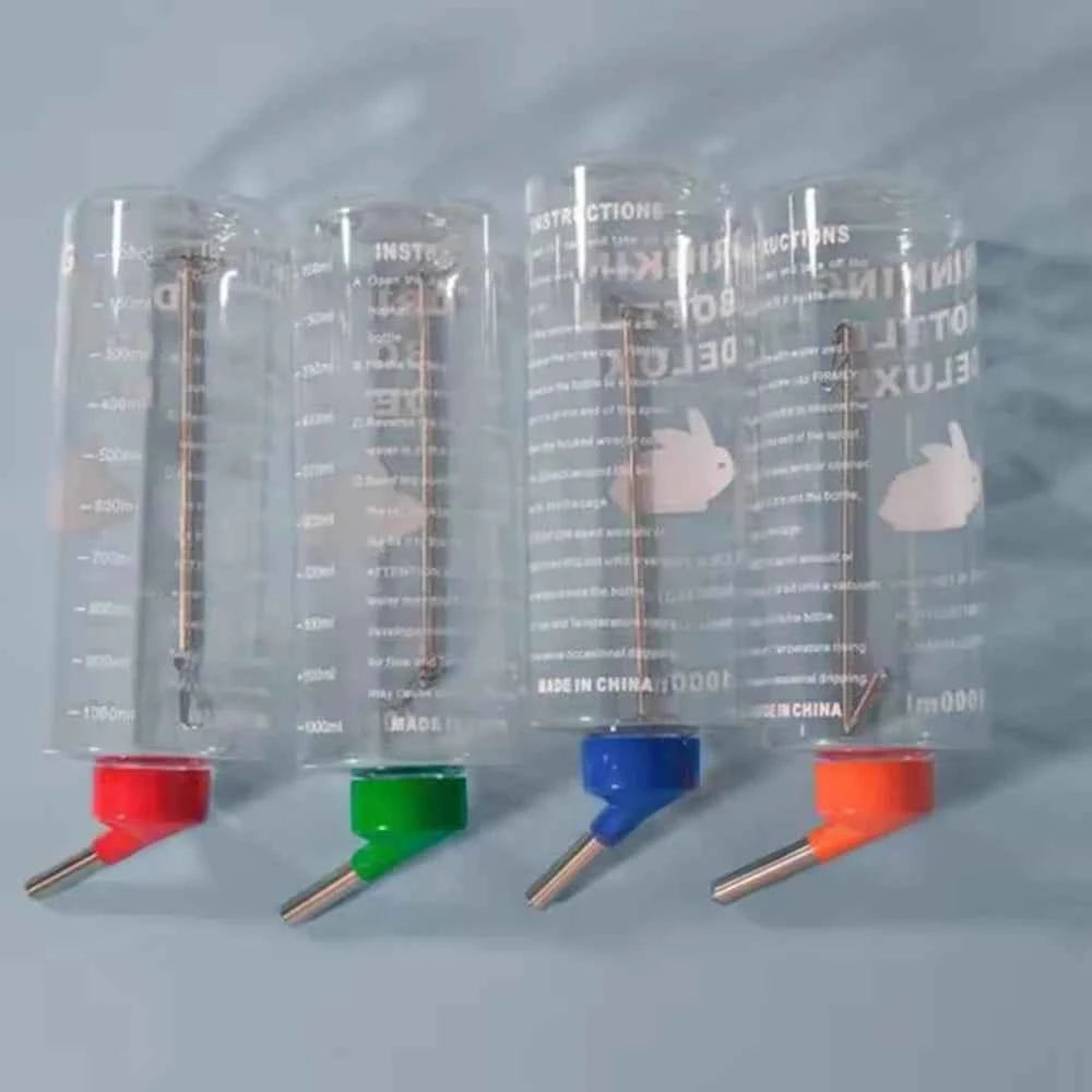 1000ml Random Color Small Animals Drinker Auto Drinking Hangable Water Bottle for Rabbit Guinea Pig Parrot Rabbit Feeder