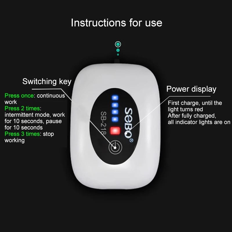 SOBO Aquarium Fish Tank Oxygen Air Pump Compressor Charging Silent USB with Battery Portable Fishing Oxygenator Outdoor Air Pump