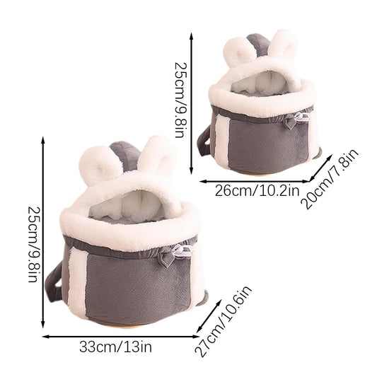 Winter Warm Cat Backpack Soft Cozy Cute Plush Pets Cage All In 1 Style Cat Bag Carrier Bag For Outdoor Travel Pet Accessories - Play Paws Toys