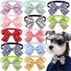10PCS Adjustable Pet Bowtie For Dogs Classic Plaid Printed Dog Bow Tie Handmade Pet Dog Bowtie Pet Grooming Accessories