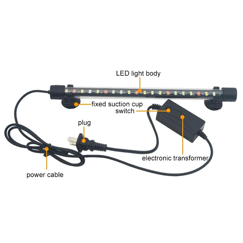Waterproof LED Aquarium Light Fish Tank Underwater Lamp Clip Light Aquariums Decor Lighting Submersible Lamp Plant Grow 220-240V