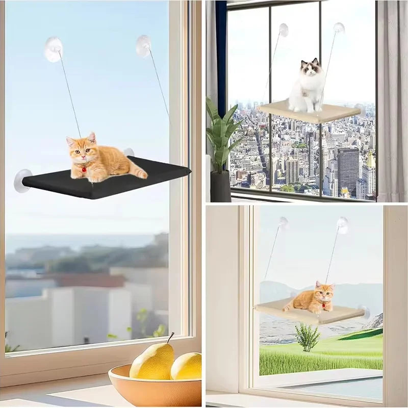Winter Cat Window Hanging Hammock Bed Suction Cup Space Saving All Seasons Easy Install Pet Bed Cat Climbing Frame - Play Paws Toys