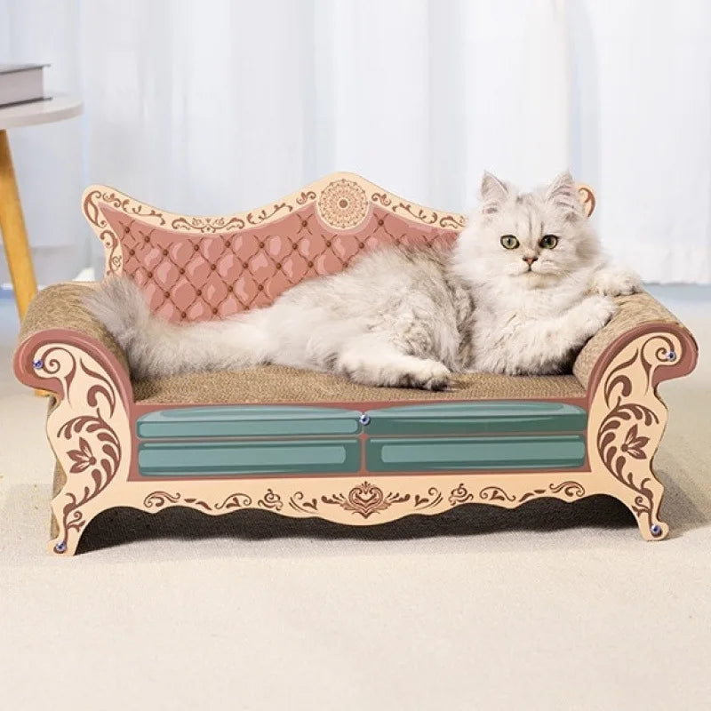 Cat scratch board, cat nest sofa, cat bed integrated, L-shaped vertical, wear-resistant, non shedding, irregular circular, large - Play Paws Toys