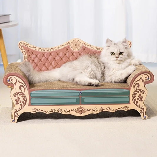 Cat scratch board, cat nest sofa, cat bed integrated, L-shaped vertical, wear-resistant, non shedding, irregular circular, large - Play Paws Toys
