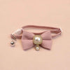New Waffle Pet Collar Cute Bow Bell Cat Collar Retro Pearl Pendant Dog Collar Accessories