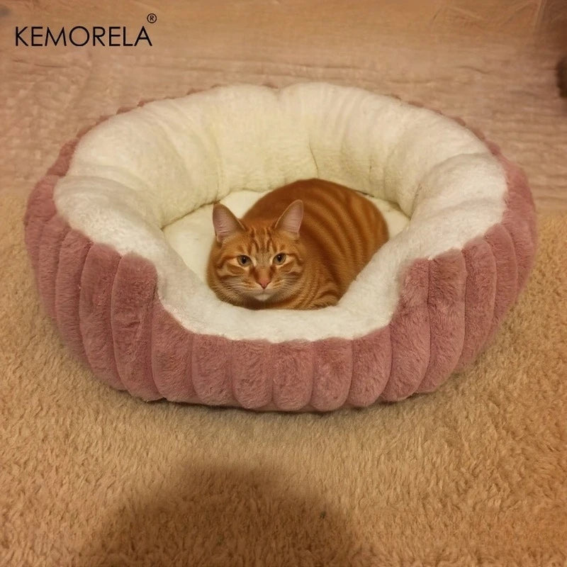 Jumbo Soft Warm Cat Bed - Plush Cozy Puppy Sofa with Backrest, Washable Non-Slip, Polyester Pet Bed for Kittens & Small Dog - Play Paws Toys