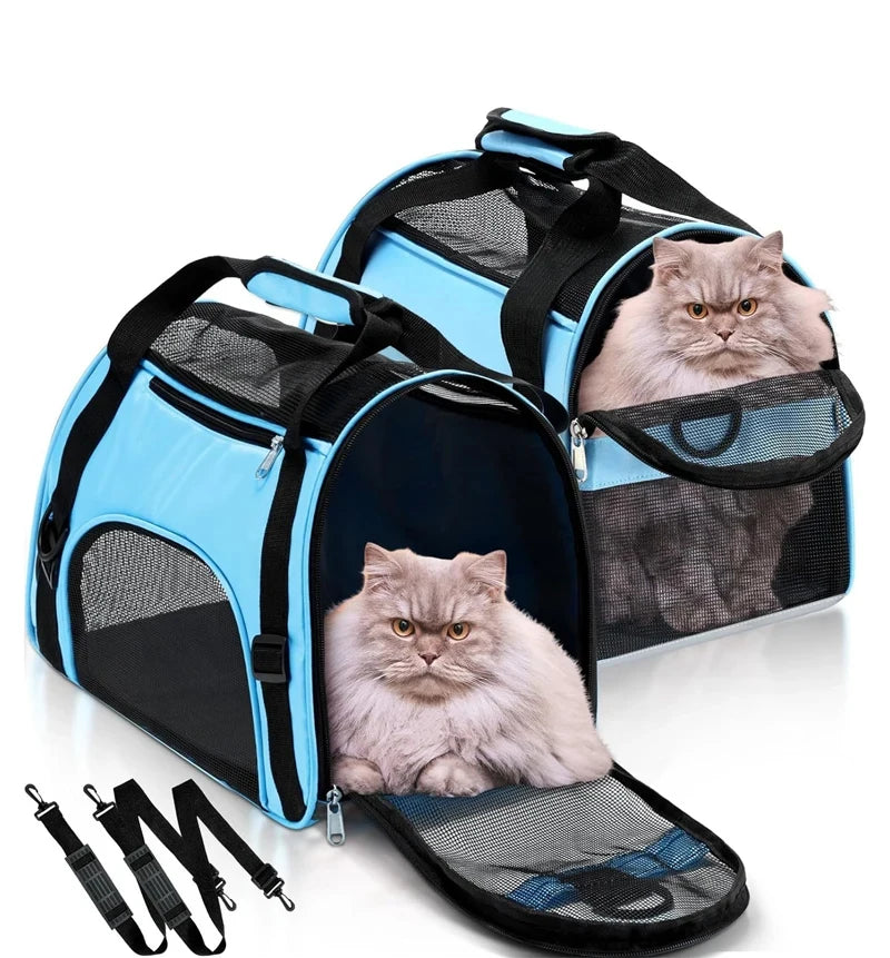 Cat Bags Portable Dog Carrier Bag Mesh Breathable Foldable Cats Carrier Bag Travel Breathable Transport Handbag - Play Paws Toys