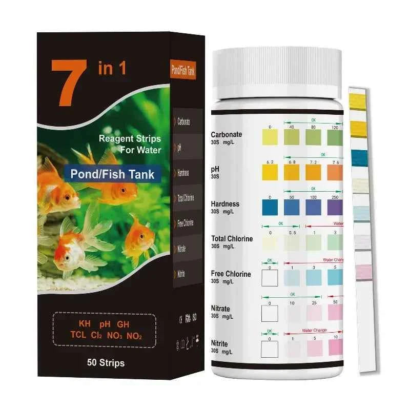 Aquarium Test Strips Freshwater pH Water Quality Test Kit for Fish Tank Ammonia Nitrite Nitrate Testing Swimming Pool