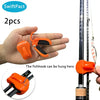 2Pcs Quick-Attach Fishing Rod Clip, Tool-Free One Hand Holder Secure Grip for Freshwater Rods Tackle Organizer