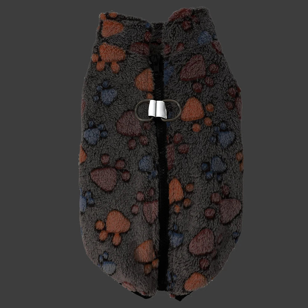 Autumn Winter Puppy Jacket Soft Fleece Clothes For Small Dogs Overalls Cute Paw Print Chihuahua Coat Yorkshire Vest Pet Costume