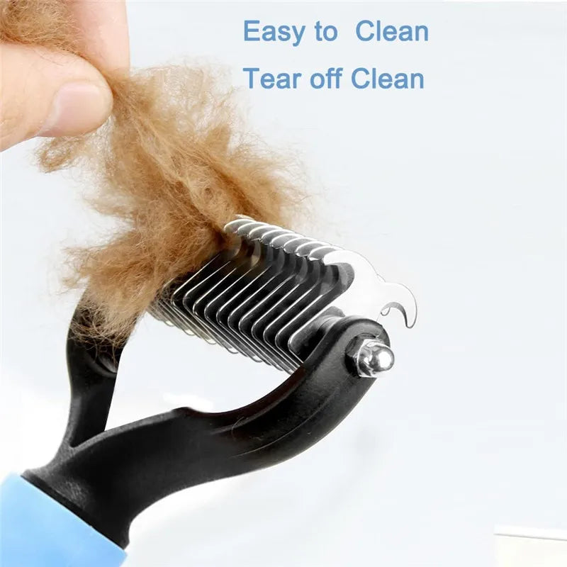 Hair Removal Comb for Dogs Cat Detangler Fur Trimming Dematting Deshedding Brush Grooming Tool For matted Long Hair Curly Pet