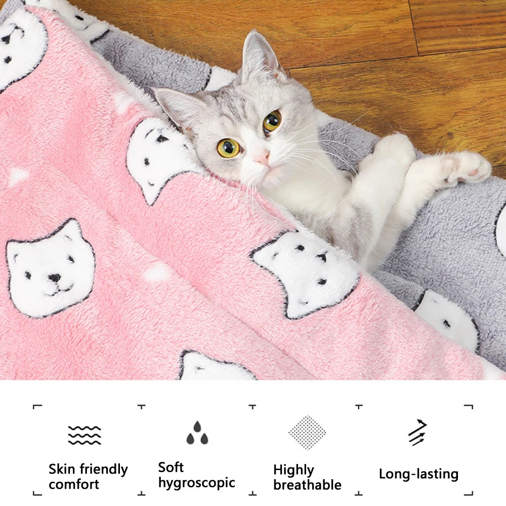 Thickened Comfortable Warm Small Cat Sleeping Cushion Skin-friendly Cute Winter Medium Dog Sofa Mat for Puppy Bed Accessories - Play Paws Toys