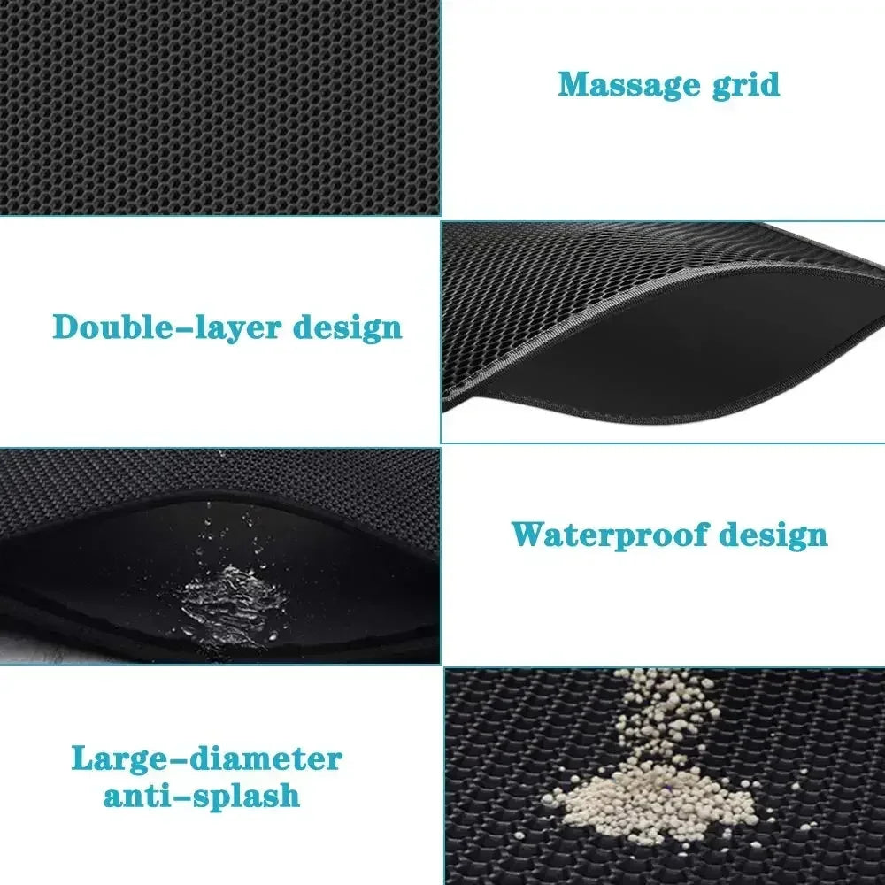 Cat Litter Mat Waterproof Double Layer Pet Litter Box Mat Pet Toilet Cat Mat Nonslip Sand Cat Washable Mat Pet Clean - Play Paws Toys