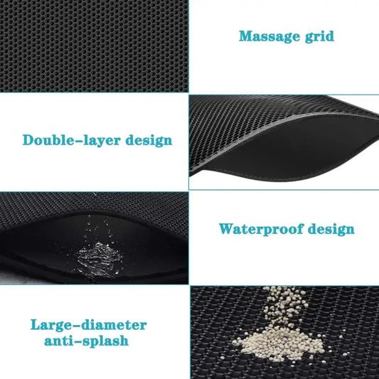 Cat Litter Mat Waterproof Double Layer Pet Litter Box Mat Pet Toilet Cat Mat Nonslip Sand Cat Washable Mat Pet Clean - Play Paws Toys