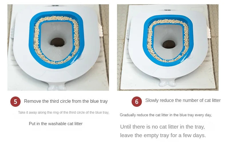 Reusable Plastic Toilet Training Kit for Cats, Toilet Trainer, Toilet for Puppy, Cat Litter Mat, Cleaning Product, Best