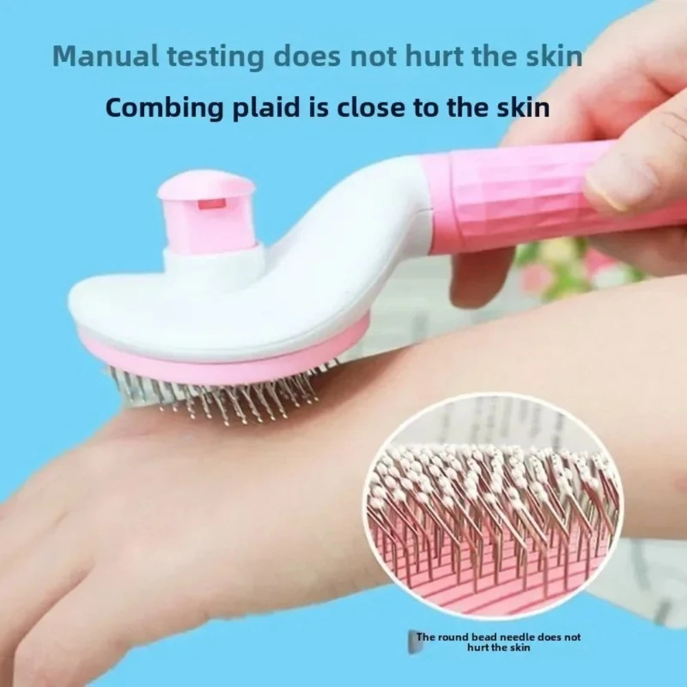 Self Cleaning Pet Hair Remover Comb Dematting Grooming Brush for Dogs Cats Essential Fur Care Tool & Pet Accessories