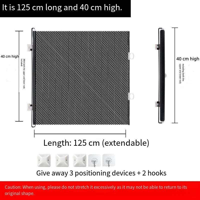 Extensible indoor cat and dog door for pet isolation network  new foldable breathable net ladder  safety fence with hooks