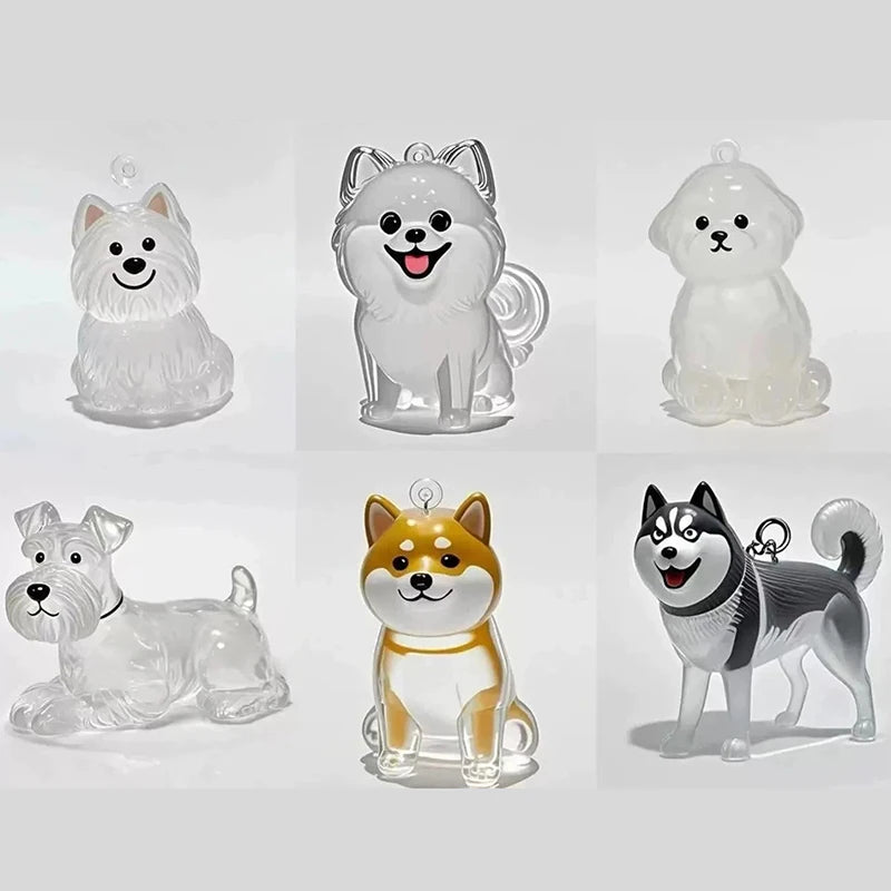 Clear Pet Hair Memorial Keepsake Capsule Dog Fur Container DIY Pendant Keychain Decor Animal Lovers Home Display Gift Idea