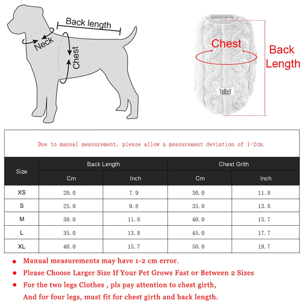 Pet Dog Clothes Autumn Winter Warm Cozy Fleece Puppy Sweater for Small Medium Dogs Cats Pug French Bulldog Chihuahua Clothing