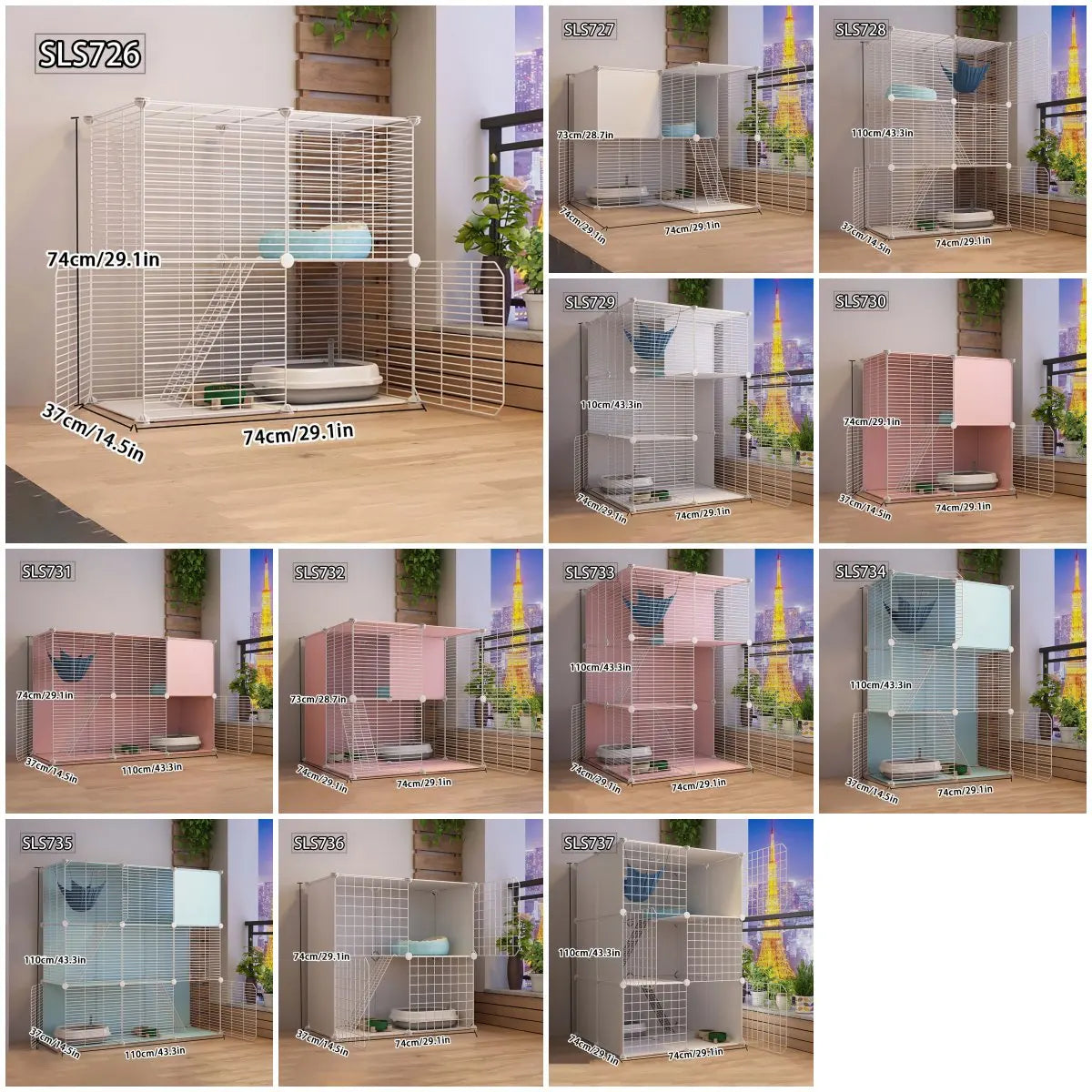 Cat Cage for Home Use, Indoor Free Space Cat House, Cat Shelter, Cat Nest, Pet Cage, Three-Story Small Cat Villa - Play Paws Toys