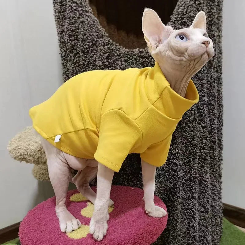 Sphynx Cat Clothes Winter Thick Pet Clothes for Small Dogs Cats Pullover Shirt Soft Warm Hairless Cat Pajamas Dachshund Clothing - Play Paws Toys