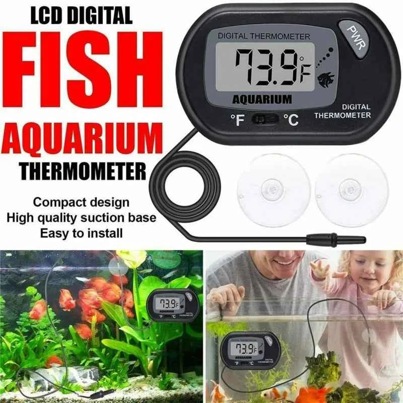 2/4/6/8Pcs LCD Digital Aquarium Thermometer Fish Tank Thermometer With Water-Resistant Sensor Probe And Suction Cup For Reptile
