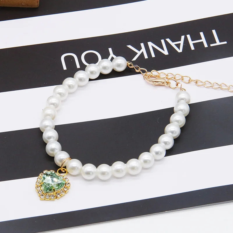 Arrival Cat Collar Cute Exquisite Pearl Necklace High Simulation Pearls Adjustable Pet Neck Decoration Summer Fashion Accessorie