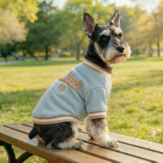 Pet Dog Dog Cat Clothes New York Denim Baseball Shirt Handsome Spring Blue Sports Style Pullover Suitable for Small