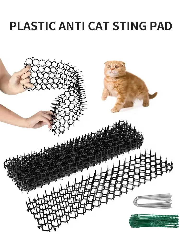 6/10Pcs Garden Prickle Strip Dig Stop Cat Repellent Deterrent Mat Anti-cat Prickle Strips Keep Cat Away Digging Climbing Spike