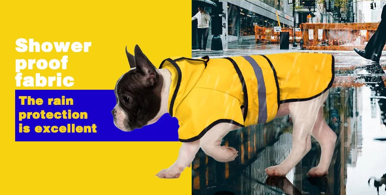 Dog Raincoat Hooded Poncho: Adjustable Waterproof Reflective Rain Jacket for Small, Medium, and Large Dogs