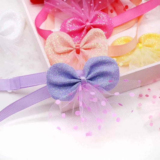 100PCS Spring Dog Bow Tie Cute Lace Dog Grooming Small Dog Cat Bowties Neckties Dogs Pets Grooming Accessories For Small Dogs
