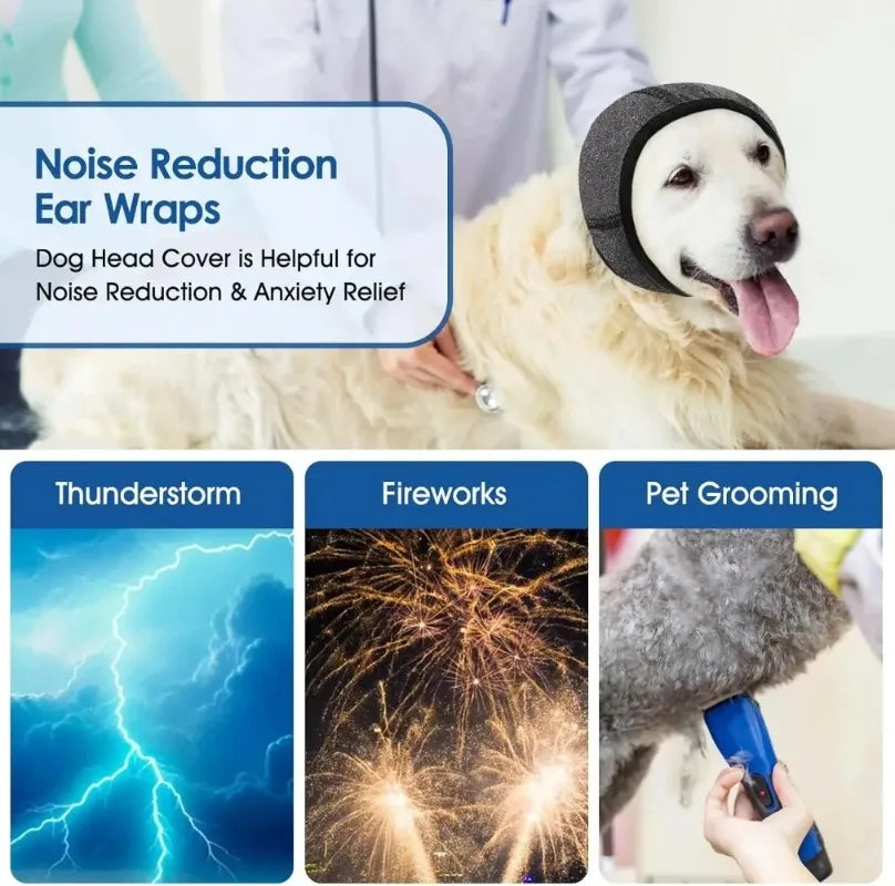 Waterproof Noise Cancelling Dog Ear Muffs for Swimming, Grooming, and Anxiety Relief - Calming Hood To Prevent Shock and Fear"
