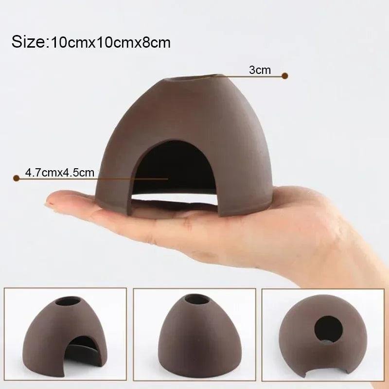 Quality Ceramic Aquarium Decor Fish Shrimps Shelter House Pottery Scorpion House Canister Simulation Stone Fish Tank Decoration