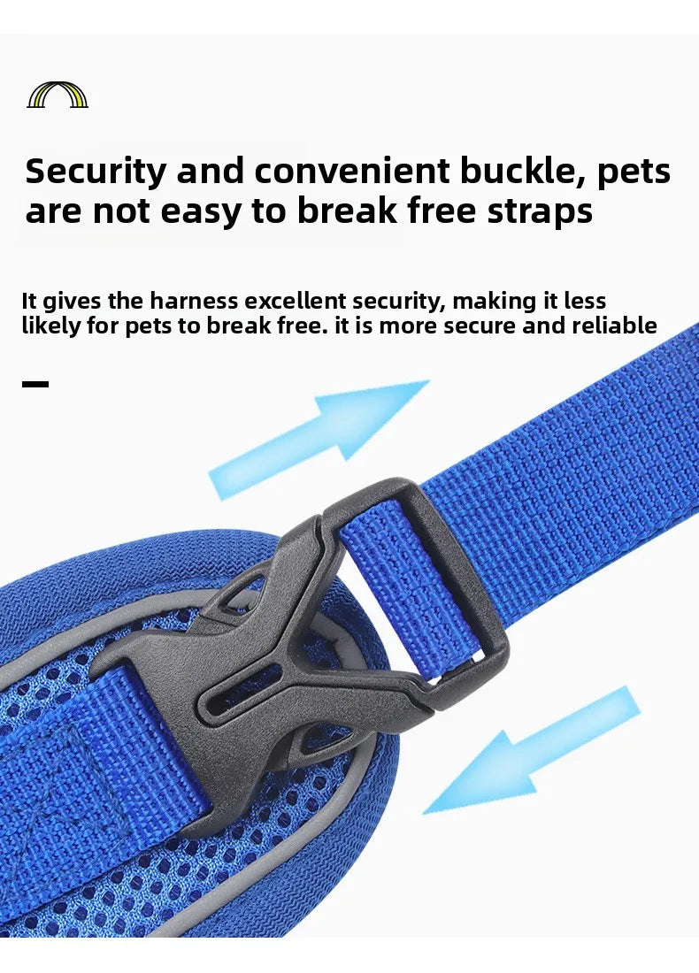 Fashion Reflective Cat Harness and Leash Sets Breathable Mesh Pet Harnesses for Small Dogs Cats Kitten Accessories Collier Chat