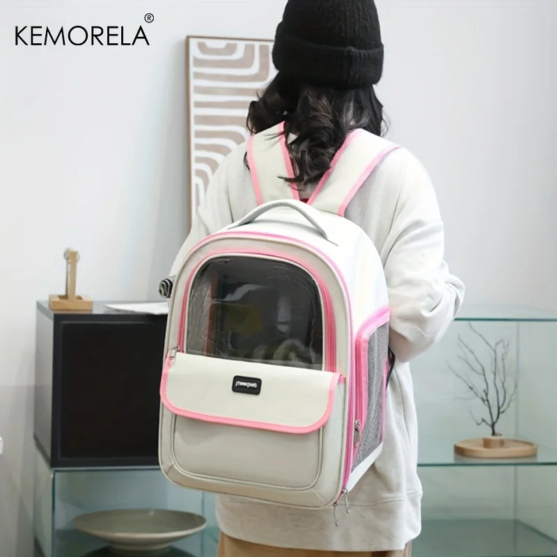 KEMORELA Pet Backpack for Cats And Dogs Large Outdoor Transparent Capsule Breathable Carrying Bag Pet Supplies - Play Paws Toys