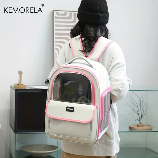 KEMORELA Pet Backpack for Cats And Dogs Large Outdoor Transparent Capsule Breathable Carrying Bag Pet Supplies - Play Paws Toys