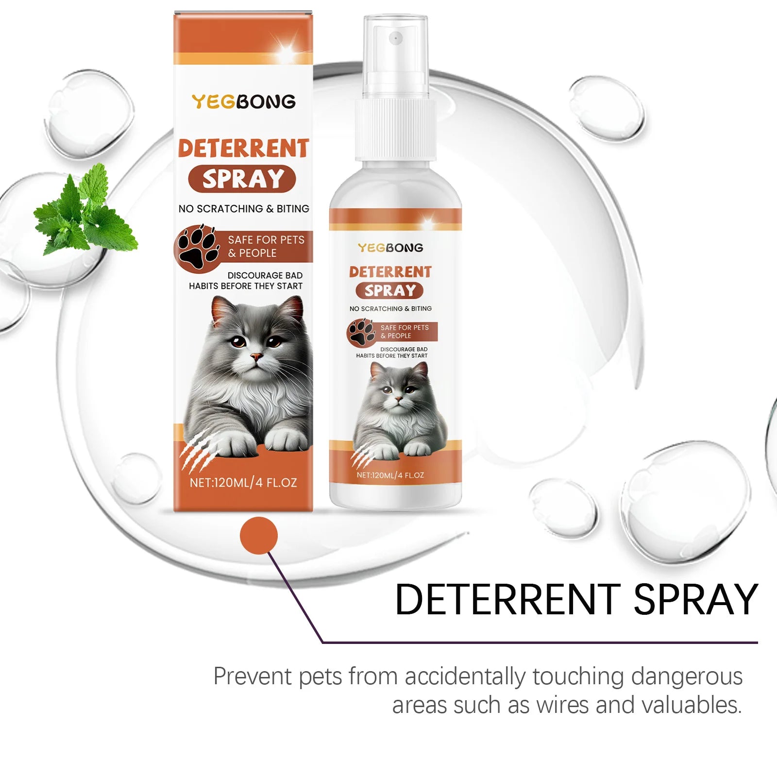 Car/Furniture-Specific Cat Deterrent Spray – Prevents Scratching & Inappropriate Urination, Protects Living Rooms & Bedrooms