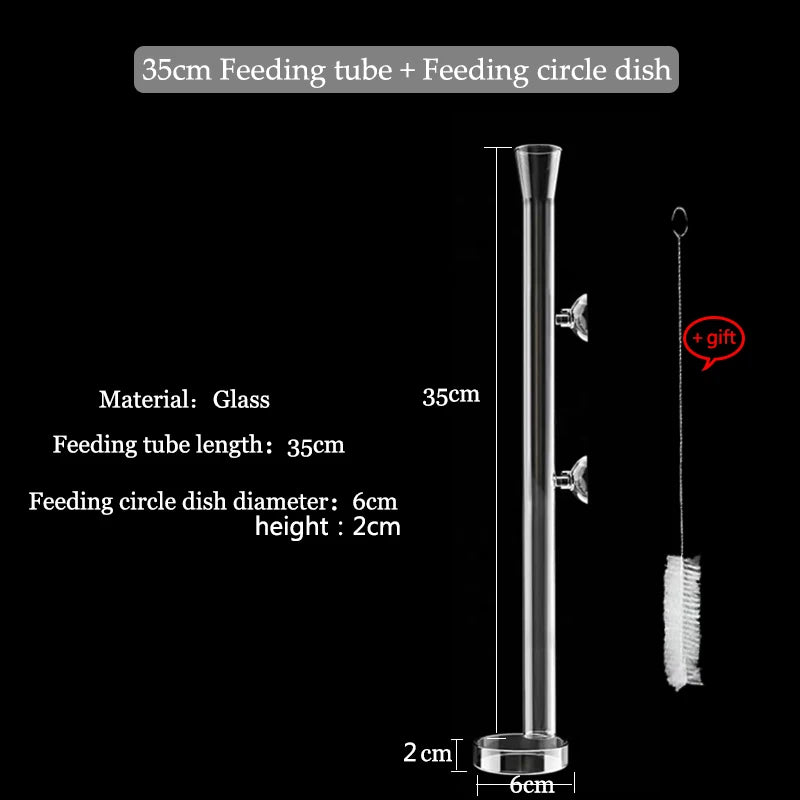 Glass Aquarium Feeder Tube Dish Transparent Fish Tank Shrimp Snail Food Feeder Bowl Aquarium Feeding Accessories Shrimp Feeders
