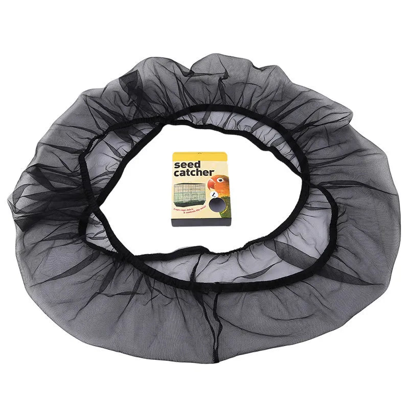 Receptor Seed Guard Nylon Mesh Bird Parrot Cover Soft Easy Cleaning Nylon Airy Fabric Mesh Bird Cage Cover Seed Catcher Guard