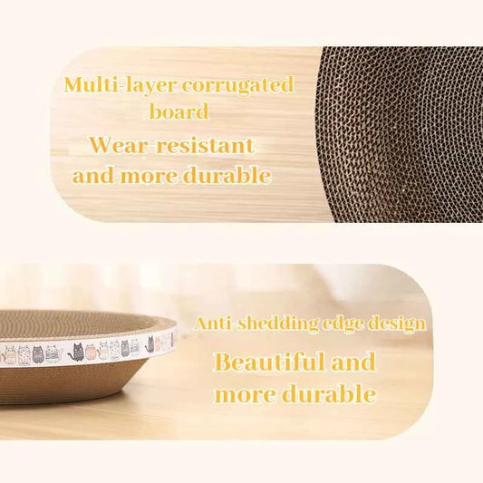 Corrugated Cat Scratching Post with Catnip Wear-resistant and Scratch-resistant Cat Bed Scratcher Sofa Protector Cats Furniture