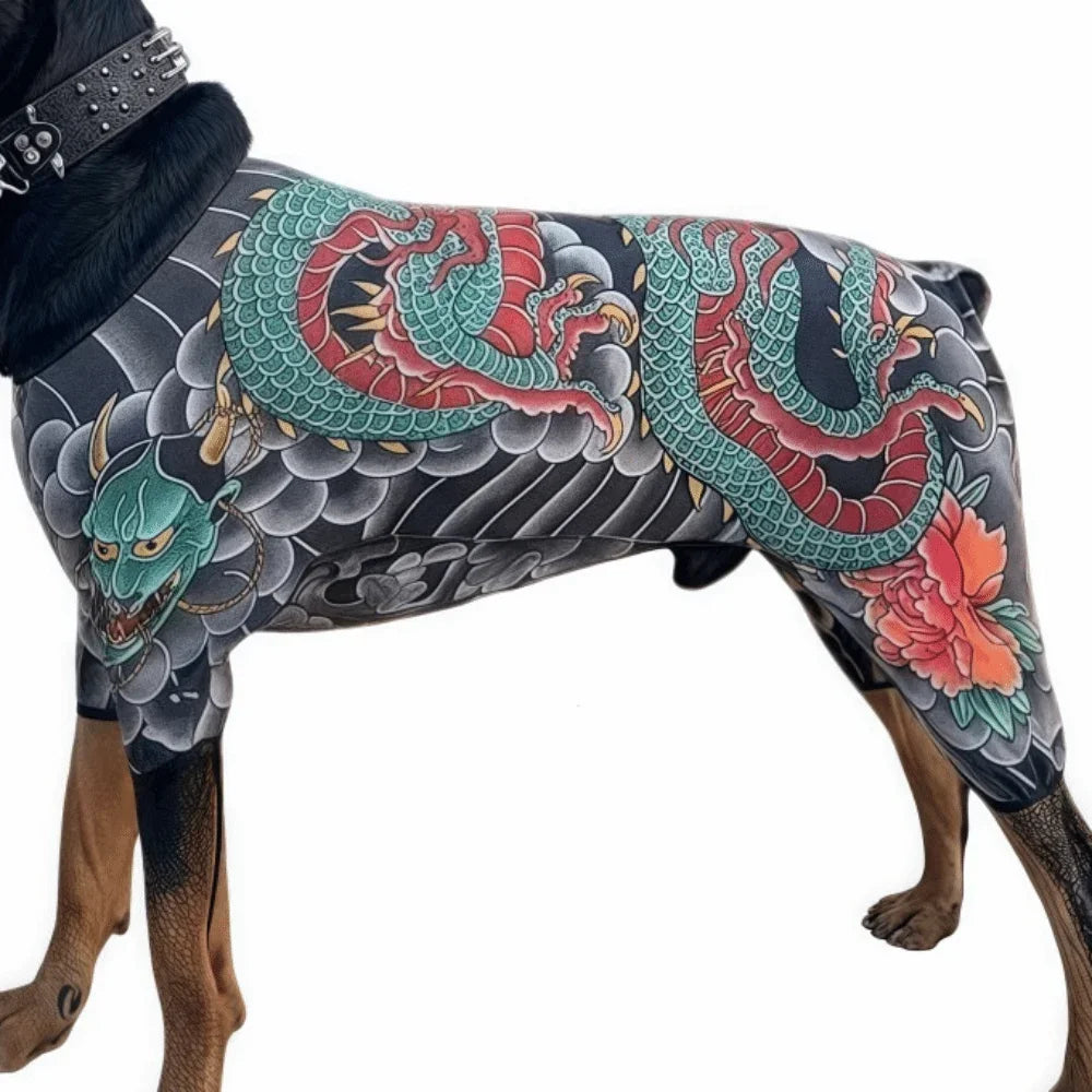 Creativity Four Seasons Dog Cat Tattooed Vest Lifelike Breathable Pet Jacket Funny Cool Pet Clothes For Pet S To 6XL